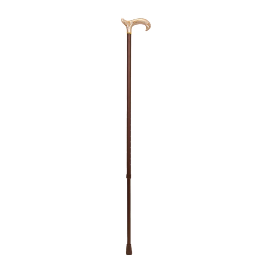 wandelstok bruin blond acryl derby handvat