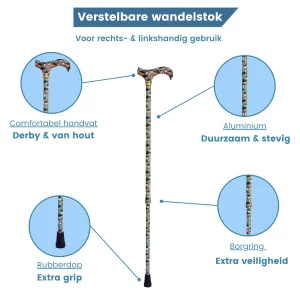 verstelbare wandelstok egel usp