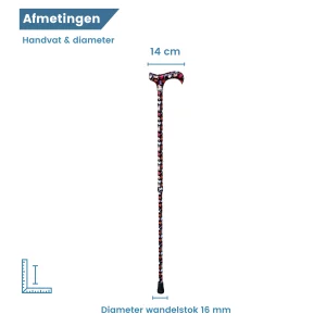 diameter kleurrijke katten wandelstok