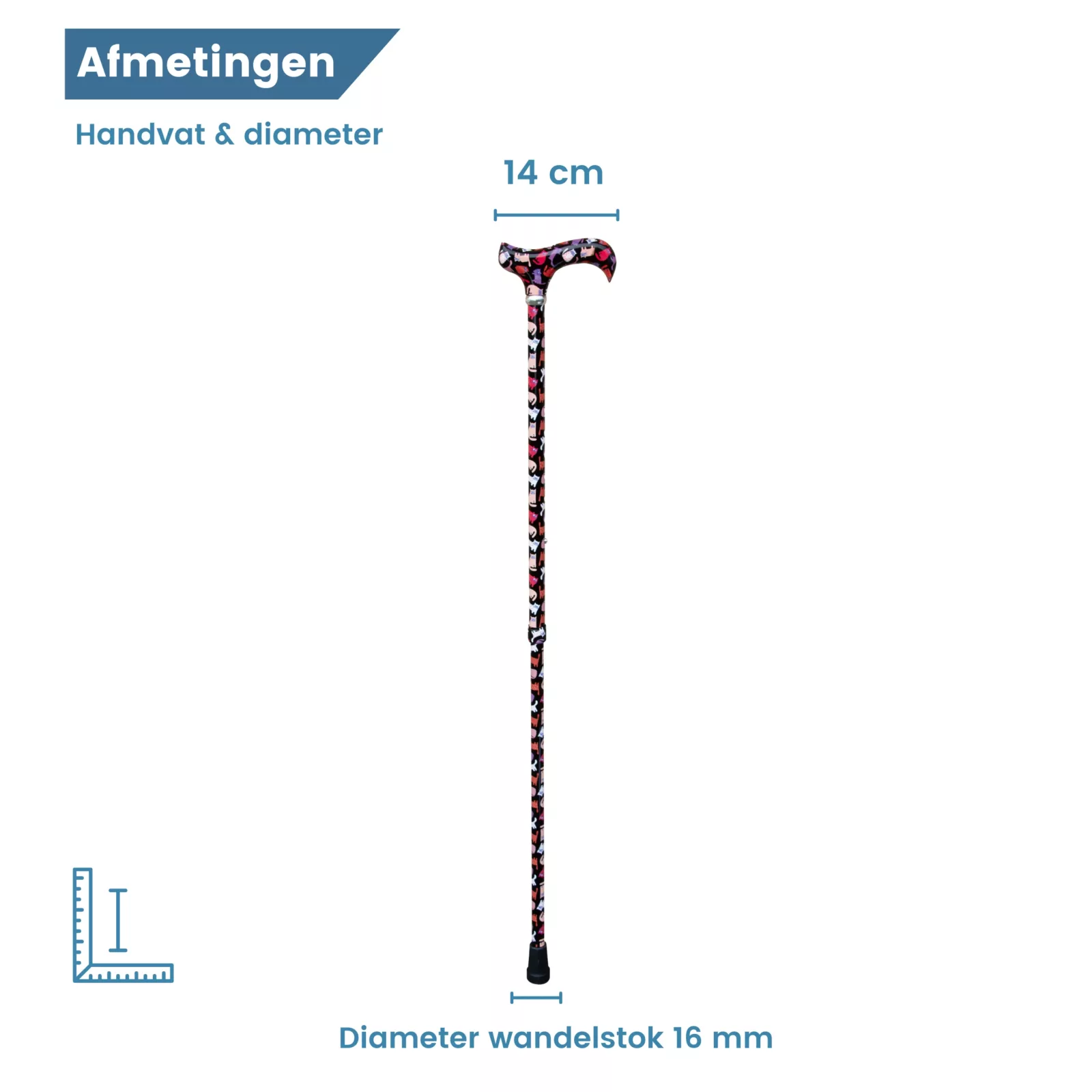 diameter kleurrijke katten wandelstok