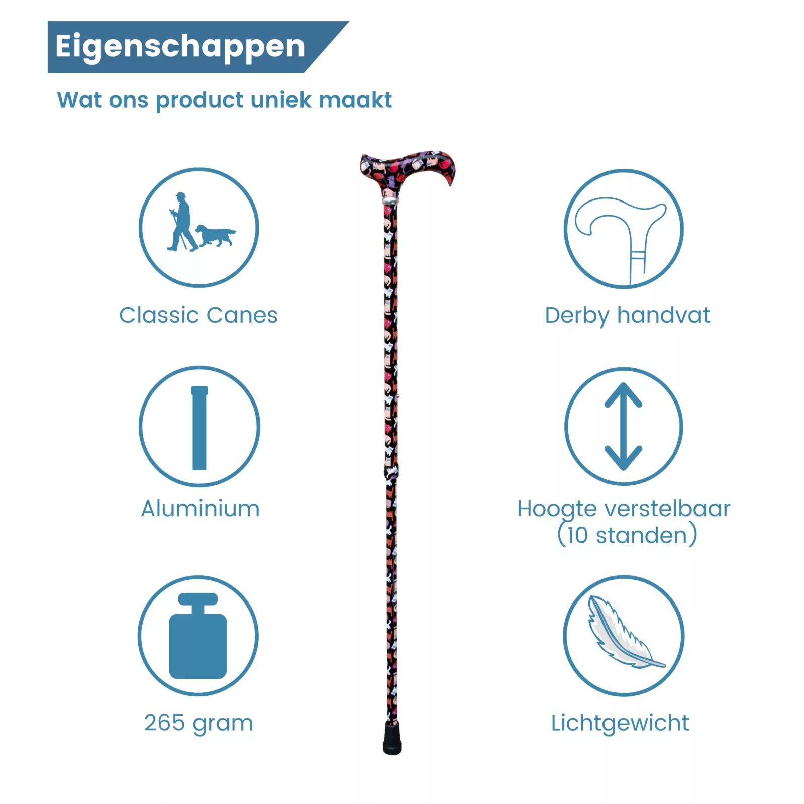 eigenschappen wandelstok kleurrijke katten
