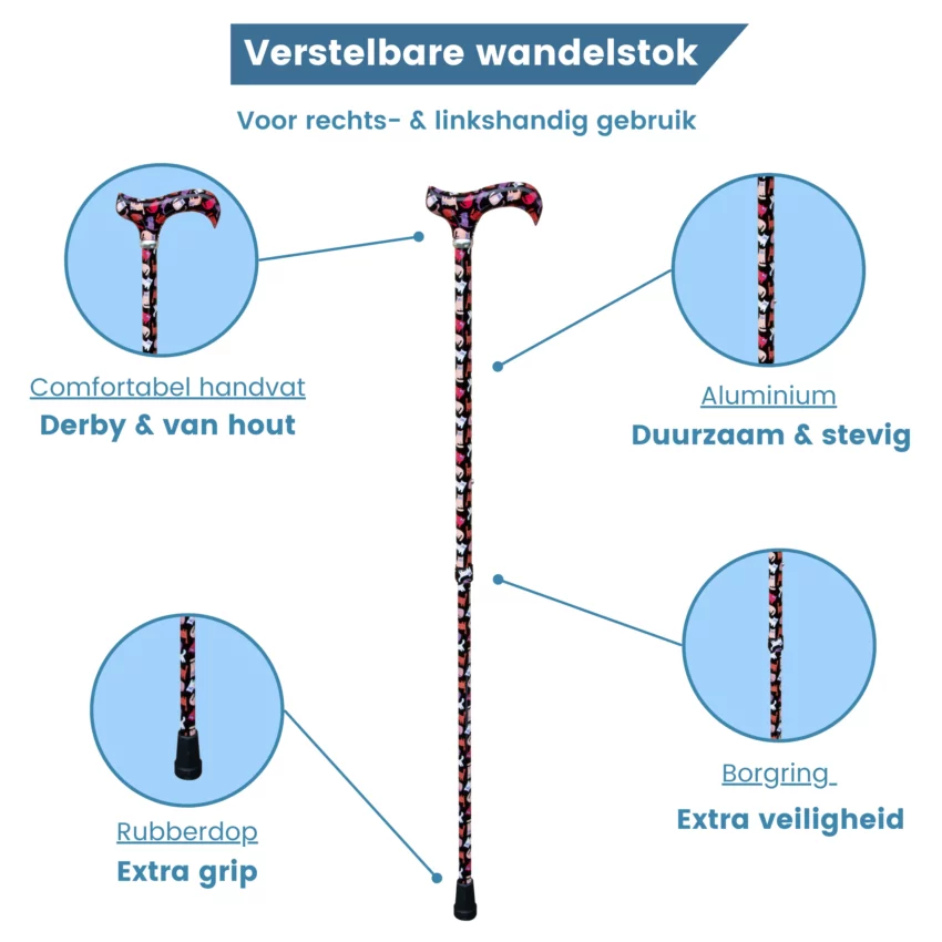 wandelstok met katten usp