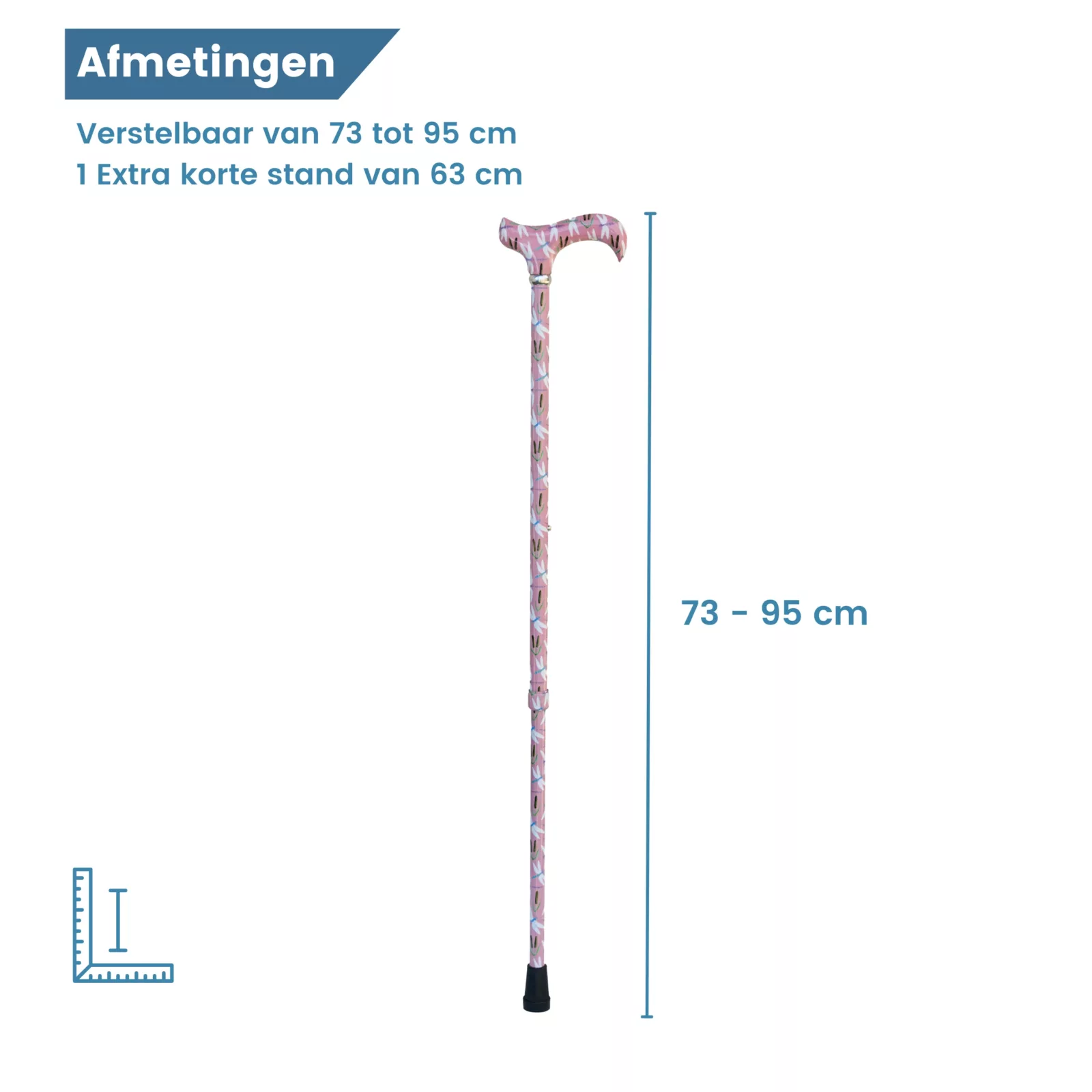 afmetingen wandelstok libelle