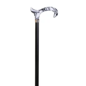wandelstok beukenhout acryl wit handvat