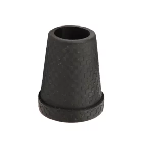 wandelstok dop stalen inleg zwart 16 mm