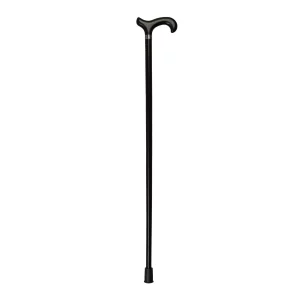 wandelstok hardhout zwart nikkel ring