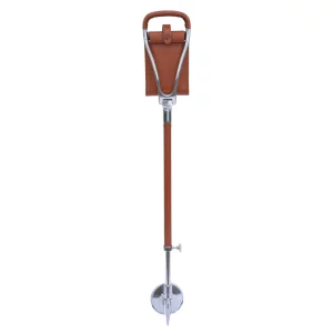 wandelstok met zitje bruin leer