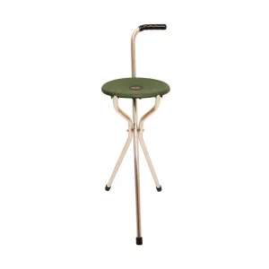 wandelstok met stoeltje driepoot groen