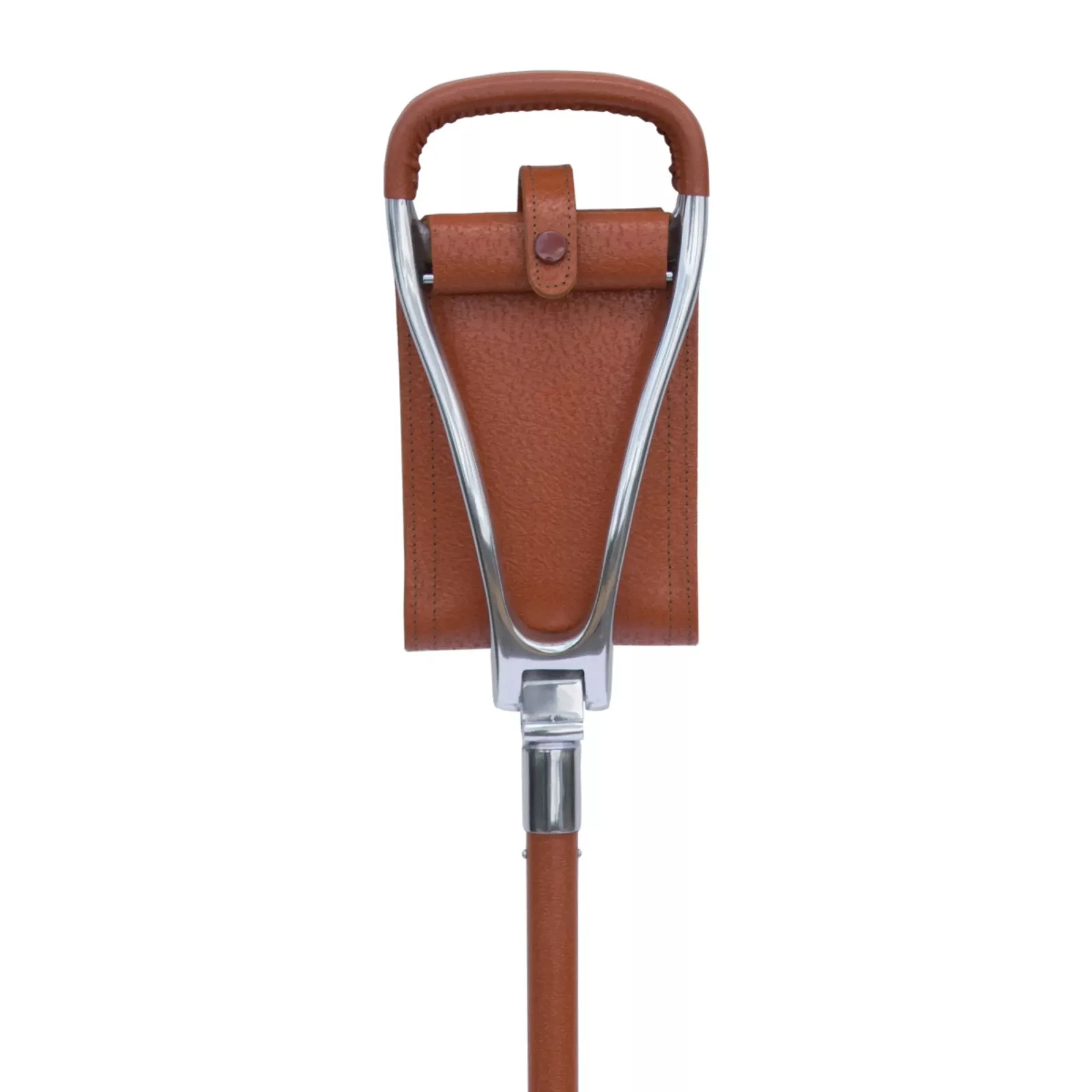 wandelstok met zitje leer bruin
