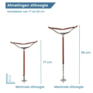 zithoogte wandelstok met zitje