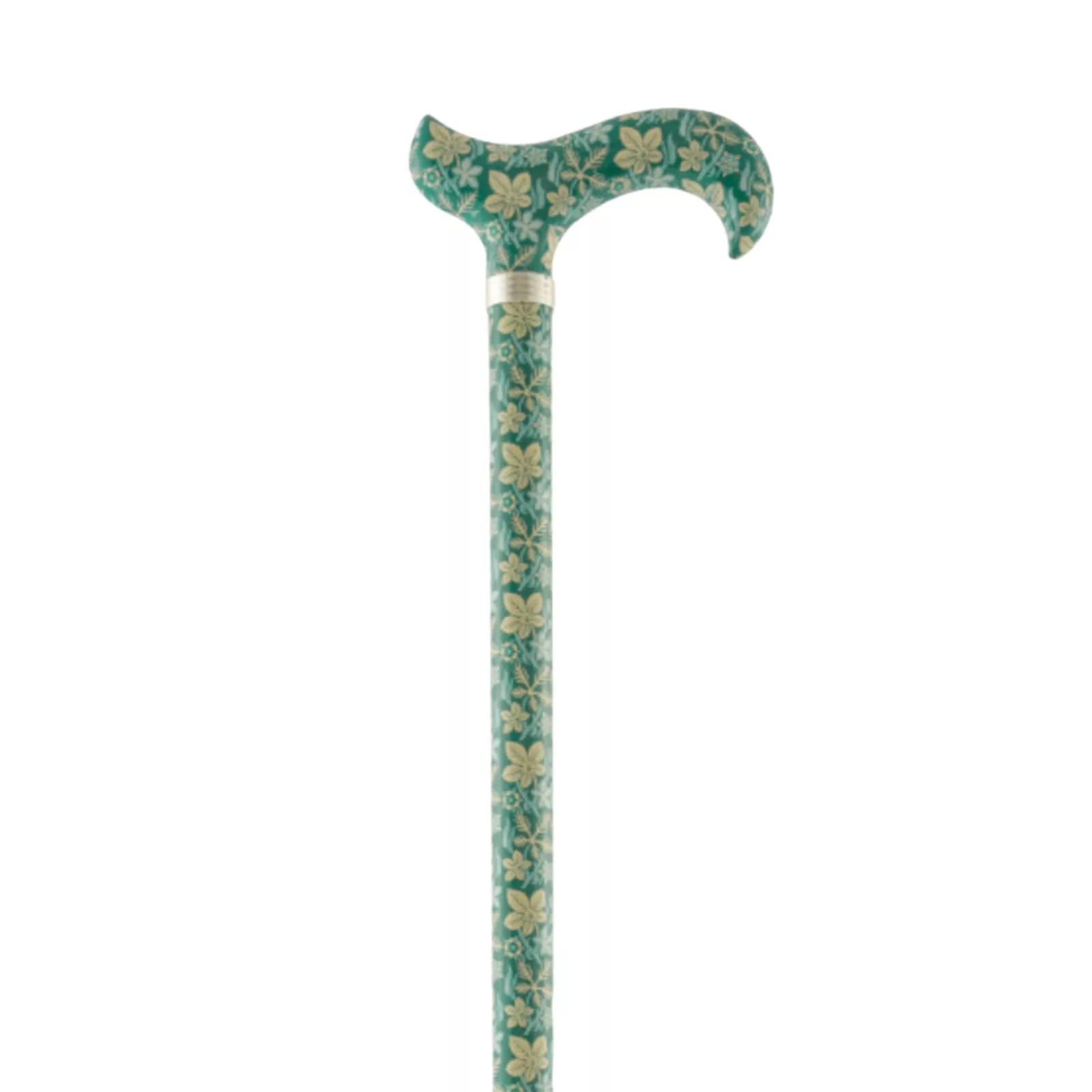 wandelstok uitschuifbaar turquoise met bloemen