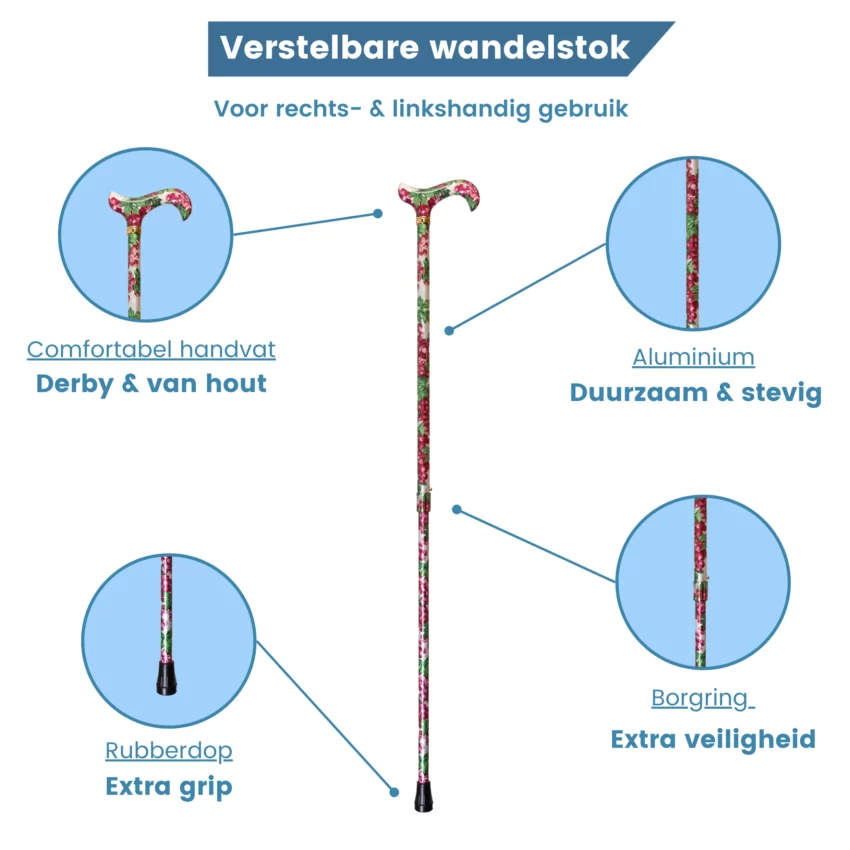 wandelstok wit met druiven usp