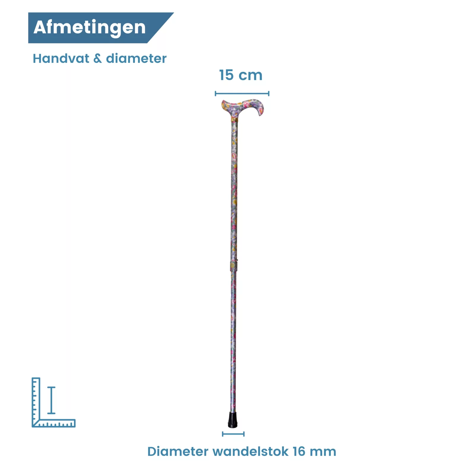 uitschuifbare wandelstok diameter lavendel