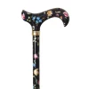 Classic Canes Verstelbare wandelstok - Zwart - Bloemen - Tea Party