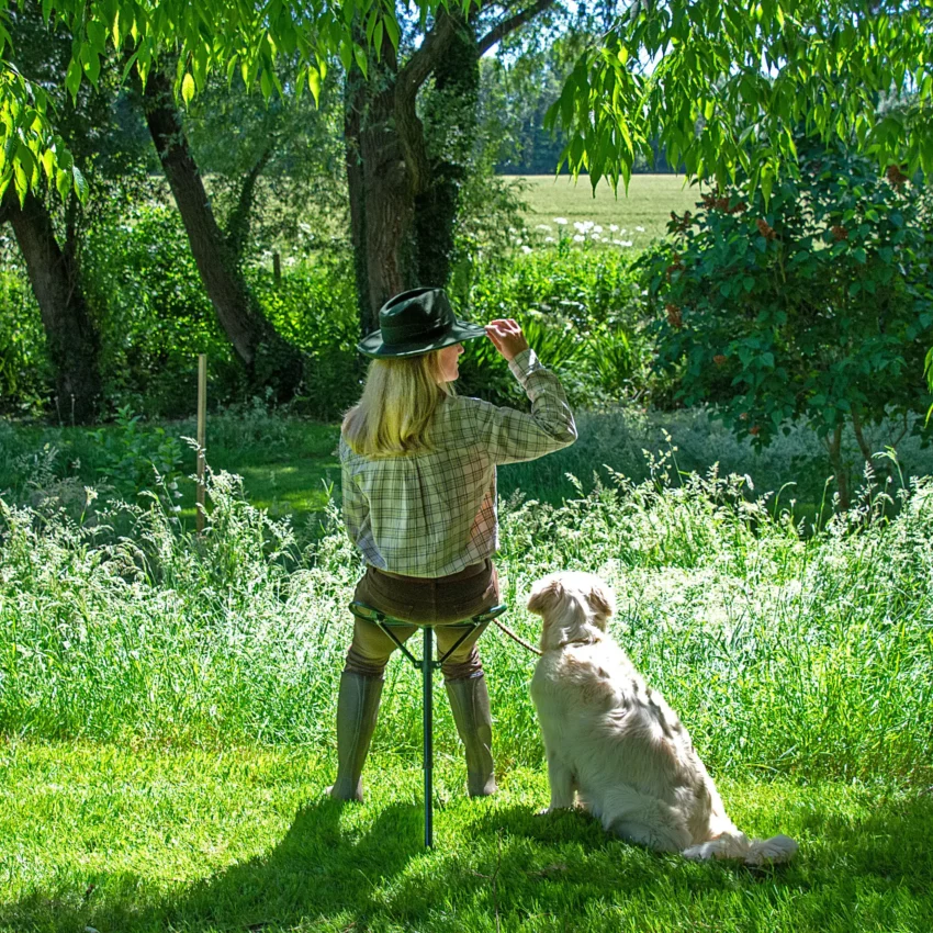 wandelstok met zitje groen