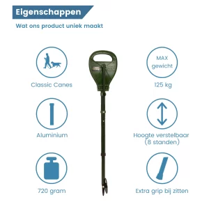eigenschappen supaseat wandelstok groen